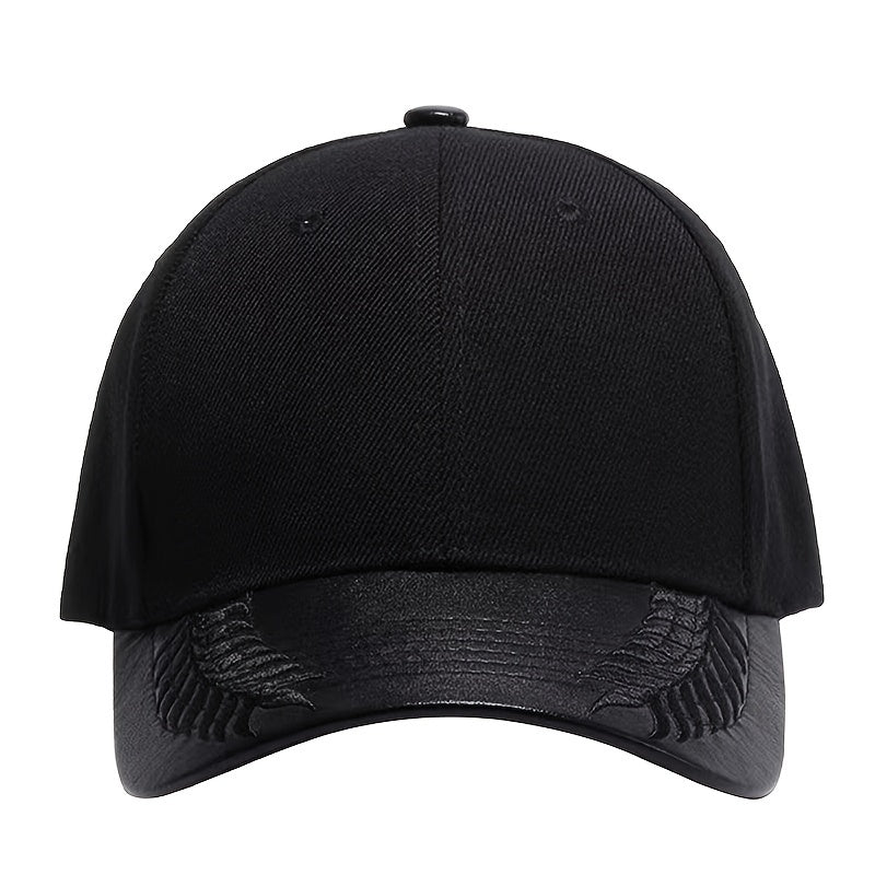 Men's PU Leather Baseball Cap Wheat Ear Design