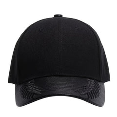 Men's PU Leather Baseball Cap Wheat Ear Design