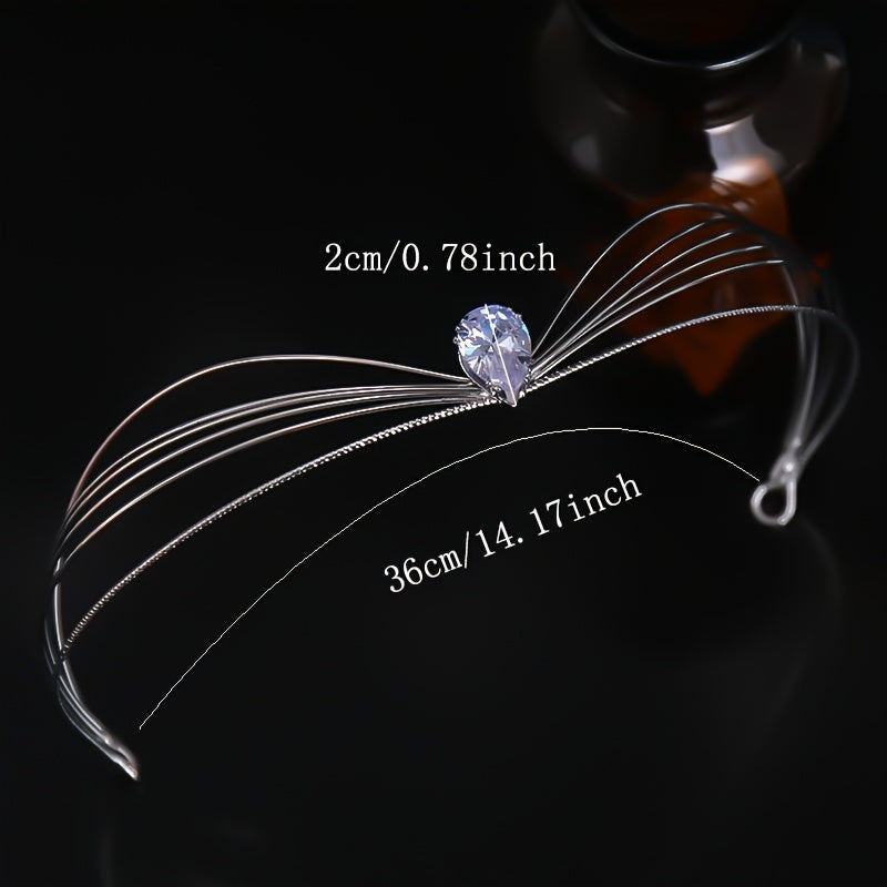 Zircon Bridal Crown Crystal Rhinestone Hairband Wedding Headband