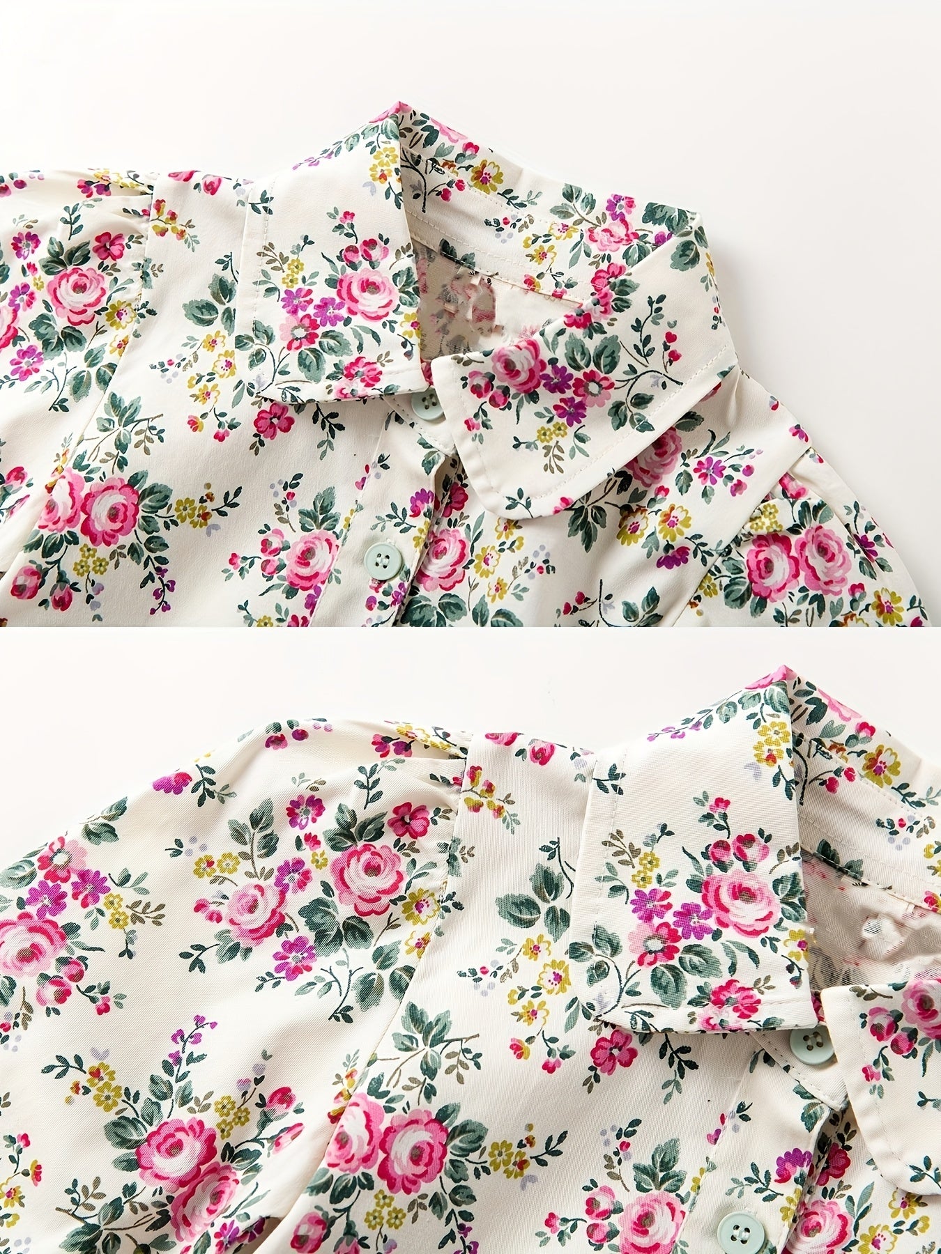 Little Girls Spring Floral Blouse Shirt Long sleeved Top Children s Casual Shirt