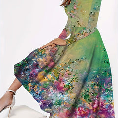 Floral Print Long Sleeve Casual Dress