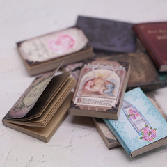 10pcs Dollhouse Flip Books Realistic Scene Bookshelf Props