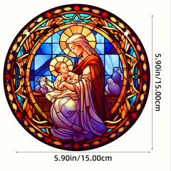 14" Jesus Acrylic Window Suncatcher Stained Panel Hanging Decor