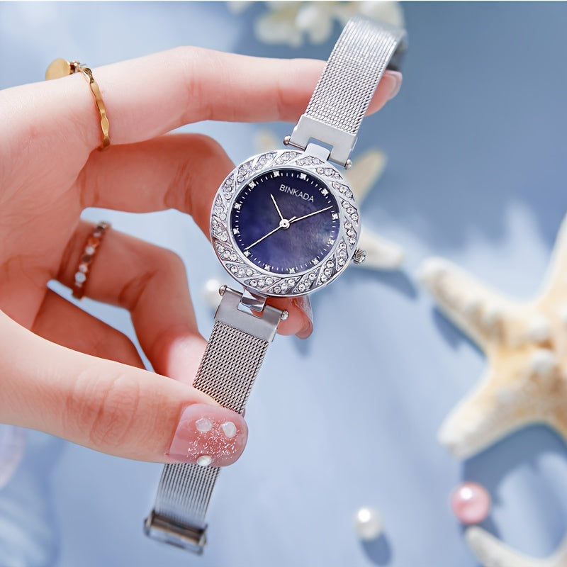 Alloy Small Circular Dial Quartz Watch