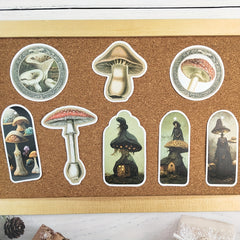 Vintage Mushrooms Nature Theme Scrapbook Stickers DIY Crafts