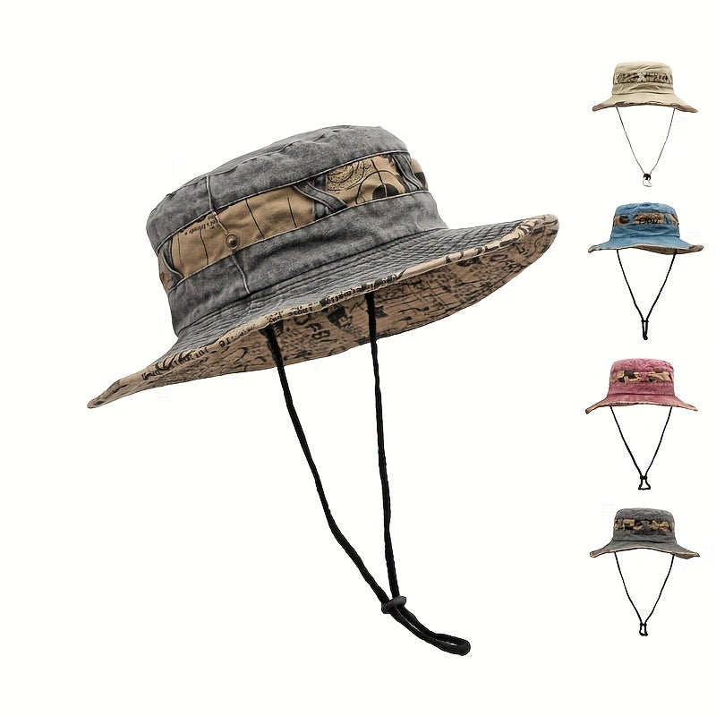 Casual Vintage Men's Fisherman Hat Big Brim Outdoor Sun Hat