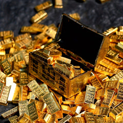 Golden Bar Treasure Box Dollhouse Accessories