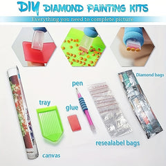 DIY Large Mountain Lake Full Round Drill Crystal Rhinestone Embroidery
