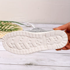 Women's Printed Canvas Lace-Up Loafers Casual Sneakers