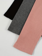 3pcs Girl's Comfy Ribbed Knit Leggings High Waist Casual Pants