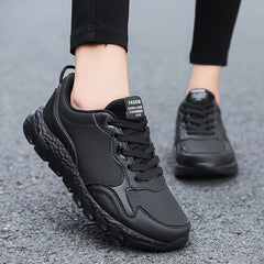Waterproof Non-slip Running Shoes PU Leather Casual Sneakers Women's Footwear