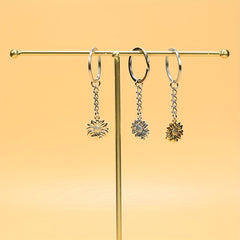 Sunflower Flower Alloy Key Chain Retro Keychain Keyring Pendant