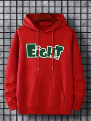 Men's Eight Print Hoodie, Casual Breathable Hooded Sweatshirt