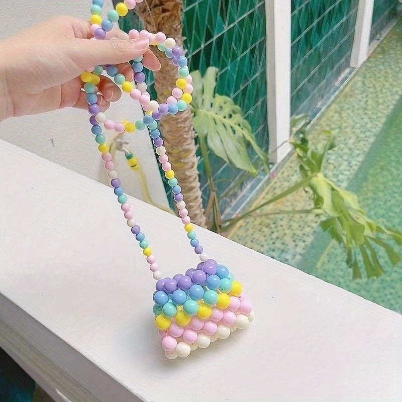 Kids Faux Pearl Beaded Mini Tote Bag