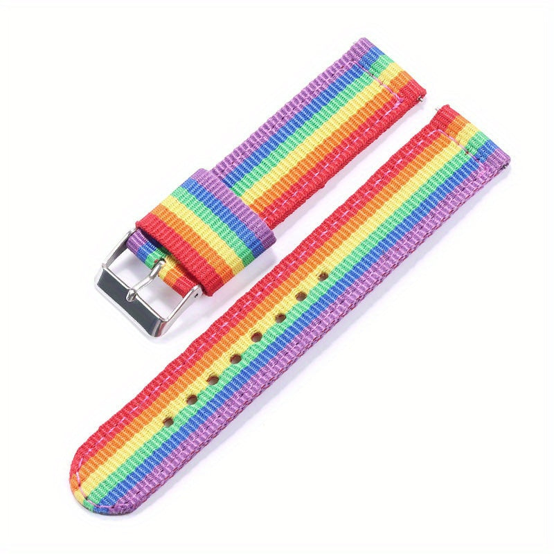 Nylon Watch Band For Galaxy 46mm 42mm Rainbow Quick Release Bracelet