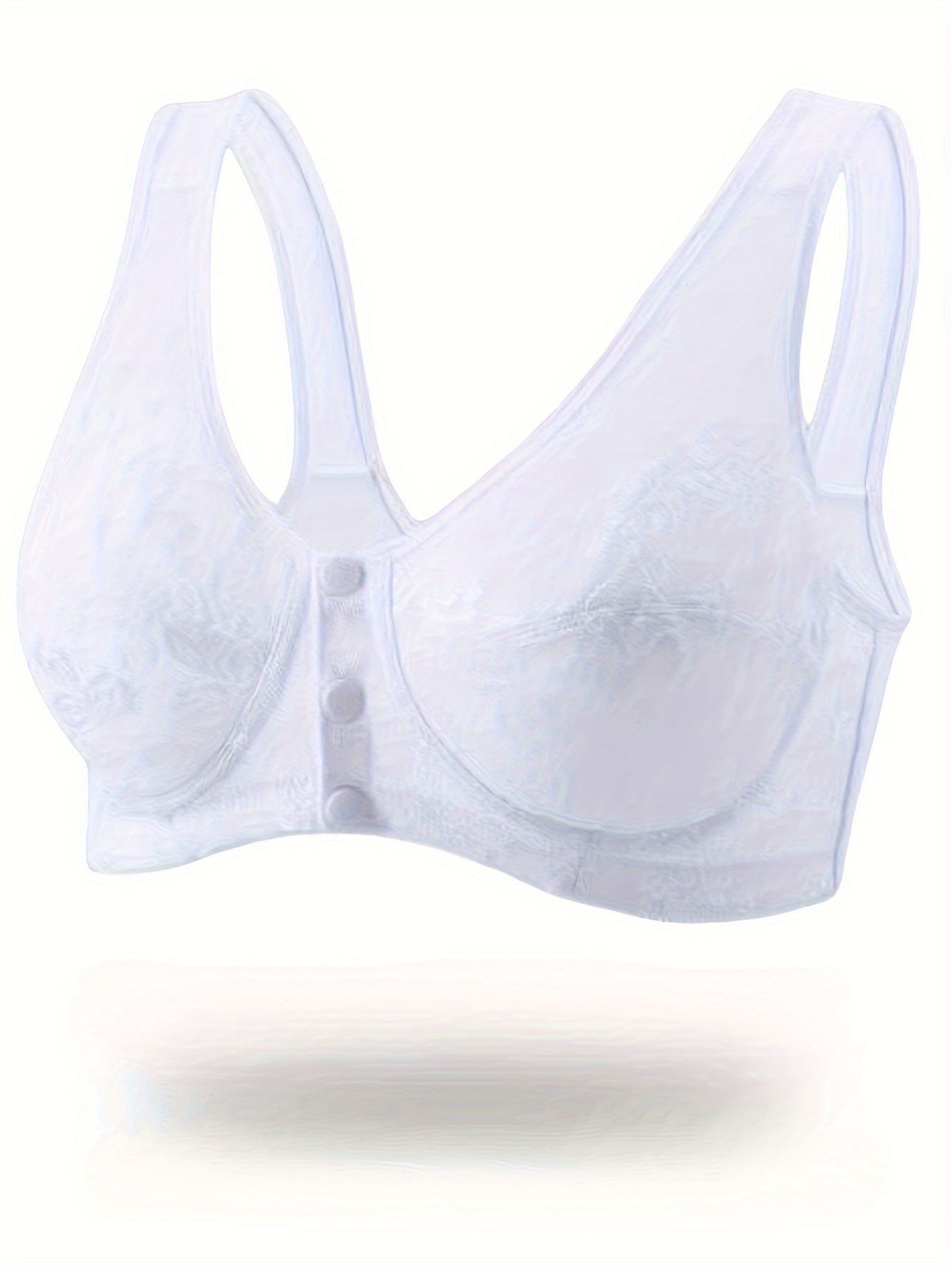Wireless Lace Bra with Front Buckle Closure