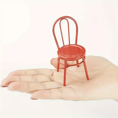 3pcs Mini Metal Garden Chairs Set for Dollhouse Fairy Garden