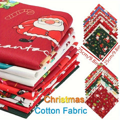 12pcs Cotton Christmas Cloth Set DIY Patchwork Pure Cotton Christmas Deco