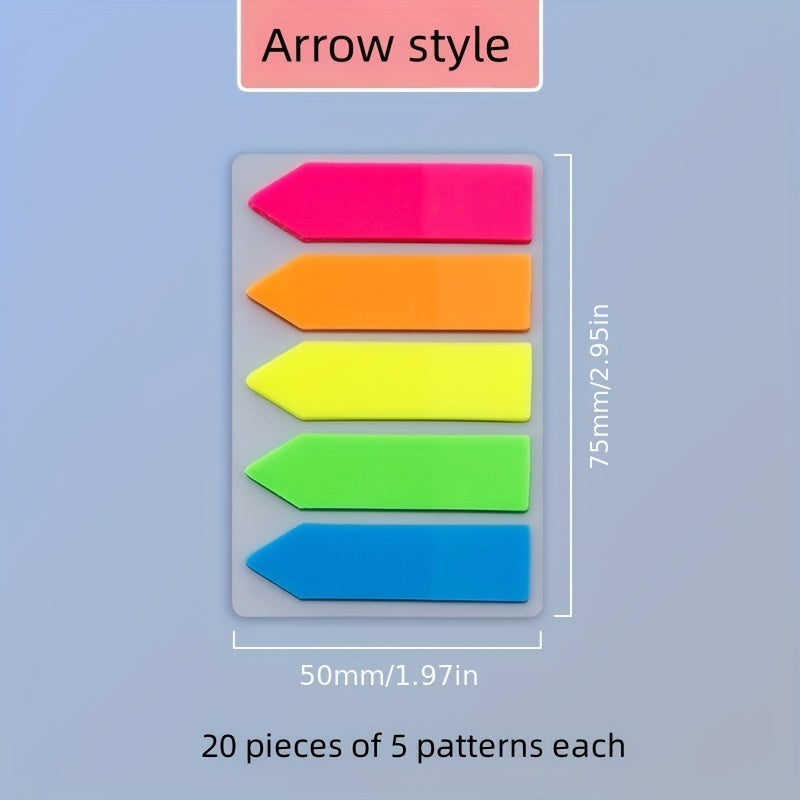 PET Fluorescent Convenience Stickers Student Markers Index Stickers