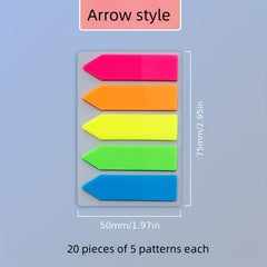 PET Fluorescent Convenience Stickers Student Markers Index Stickers