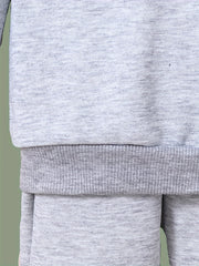 Girls 2pc Deer Pattern Crew Neck Sweatshirt Set