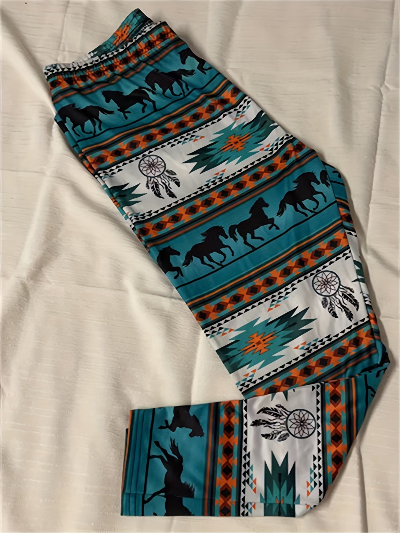 Boho Leggings Women's Tribal Print High Rise Leggings
