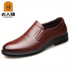Men's Breathable Leather Dress Shoes Slip On Formal Shoes
