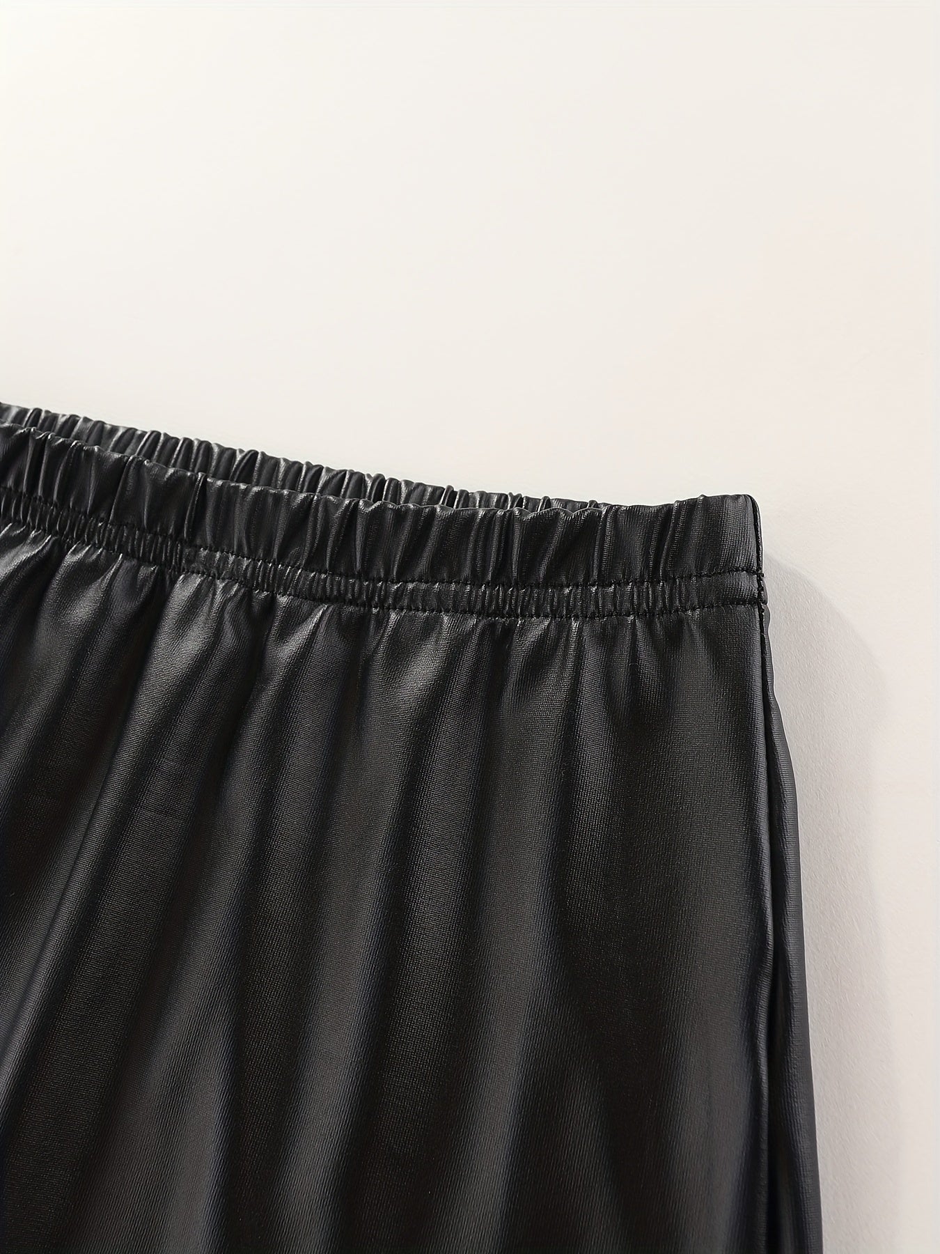 Girls' PU Leather High Waist Summer Party Skirt