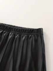 Girls' PU Leather High Waist Summer Party Skirt