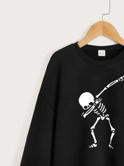 Dancing Skeleton Graphics Pullover for Girls