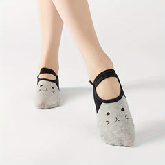 Women's Non-slip Lace Up Yoga Socks Breathable Dance Training Socks