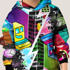 Cartoon Pattern Hoodie For Kids Pullover Casual Hooded Top