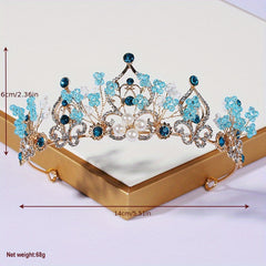 Princess Tiara Head Jewelry with Rhinestone and Faux Pearl
