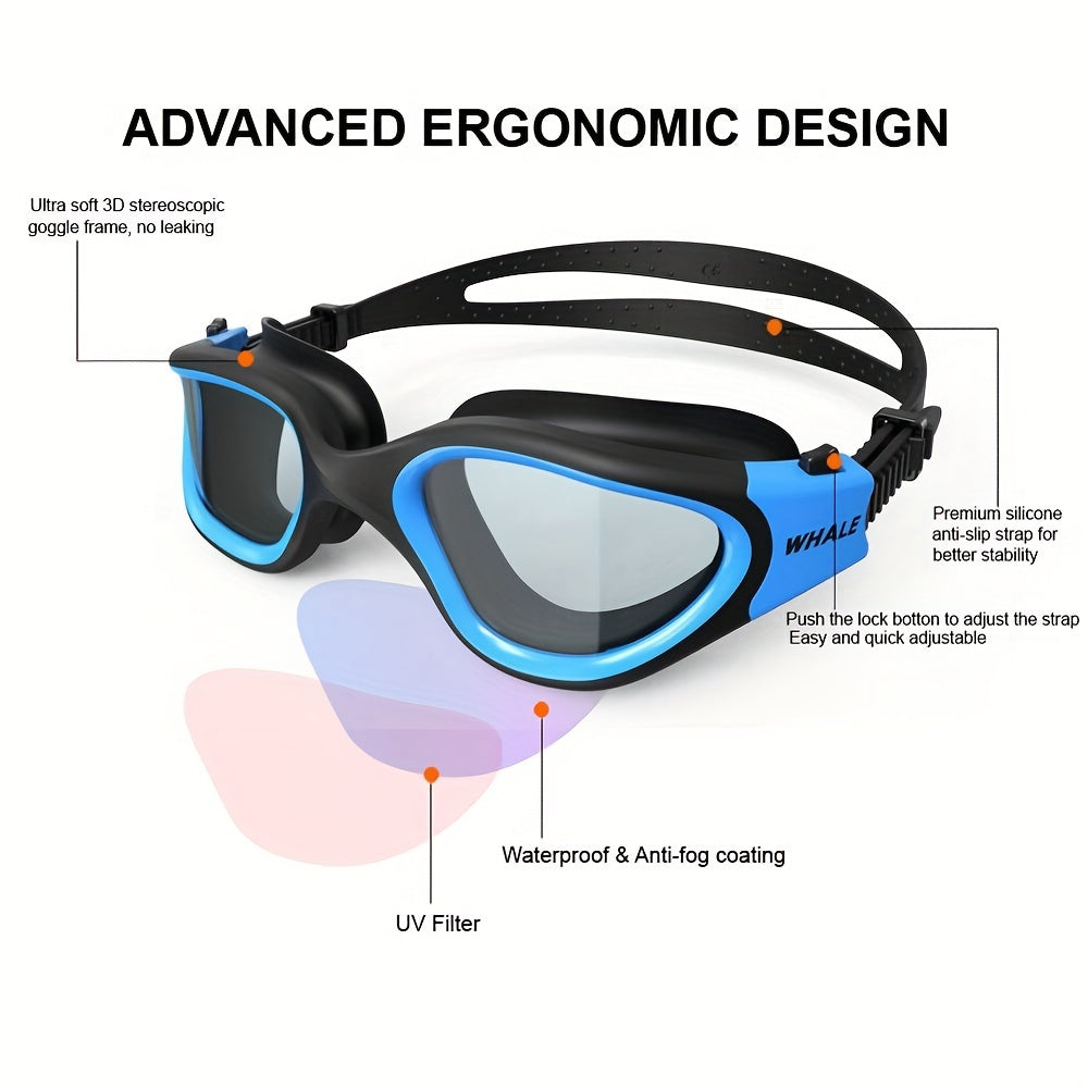 Swim Goggles Kids Adult Anti-fog UV Lens Waterproof Silicone Swim Glasses
