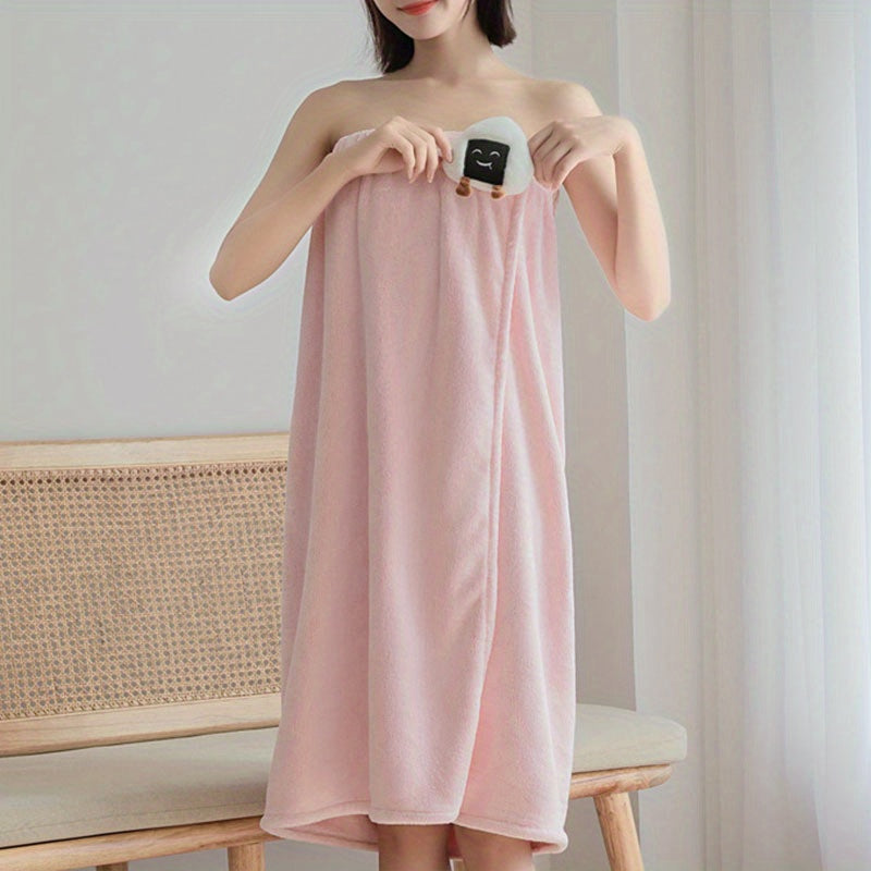 Women's Wearable Shoulder Strap Bath Towel Cartoon Doll Bath Skirt L