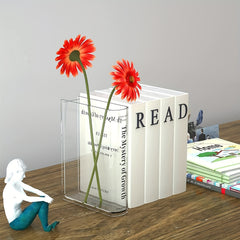 Acrylic Book Vase for Flowers - Artistic and Cultural Decor