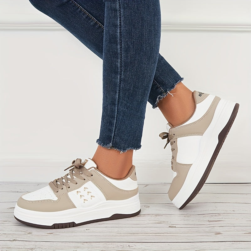 Women's Wheat Graphic Skate Shoes Low Top Flatform Comfortable Walking Shoes