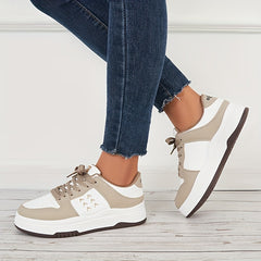 Women's Wheat Graphic Skate Shoes Low Top Flatform Comfortable Walking Shoes