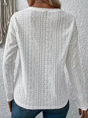 Eyelet Embroidered Long Sleeve Top