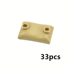 33pcs MOC Military Sandbags Army Scene Parts Soldiers Figures Weapon Blocks Toys