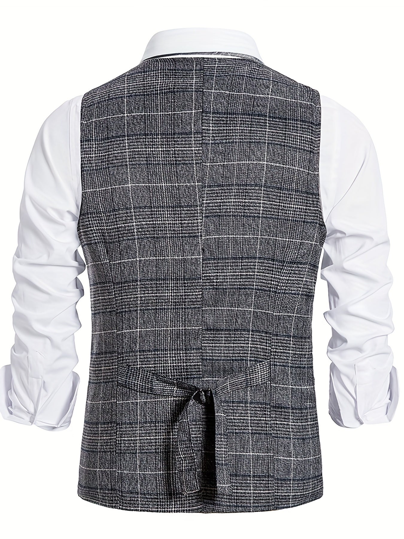 Plaid Double Breasted Men's Retro Suit Vest