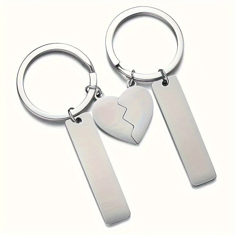 Stainless Steel Keychain Love Puzzle Keyring Family Gift