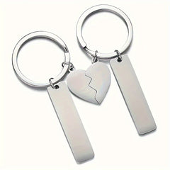 Stainless Steel Keychain Love Puzzle Keyring Family Gift