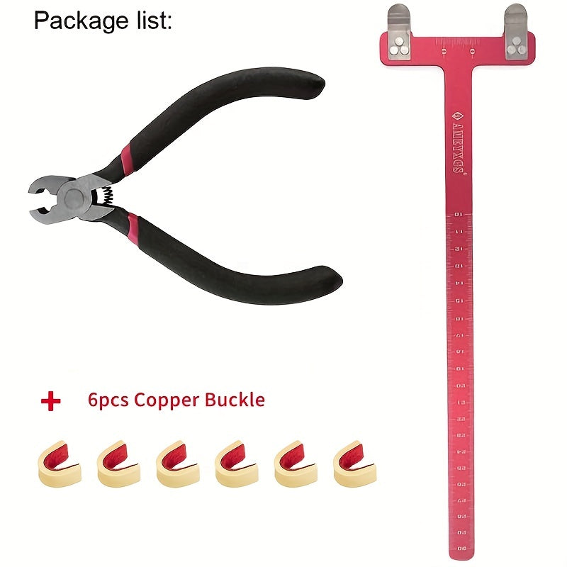 Archery Bow Square T Shape Ruler with Copper Buckle Set