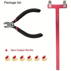 Archery Bow Square T Shape Ruler with Copper Buckle Set