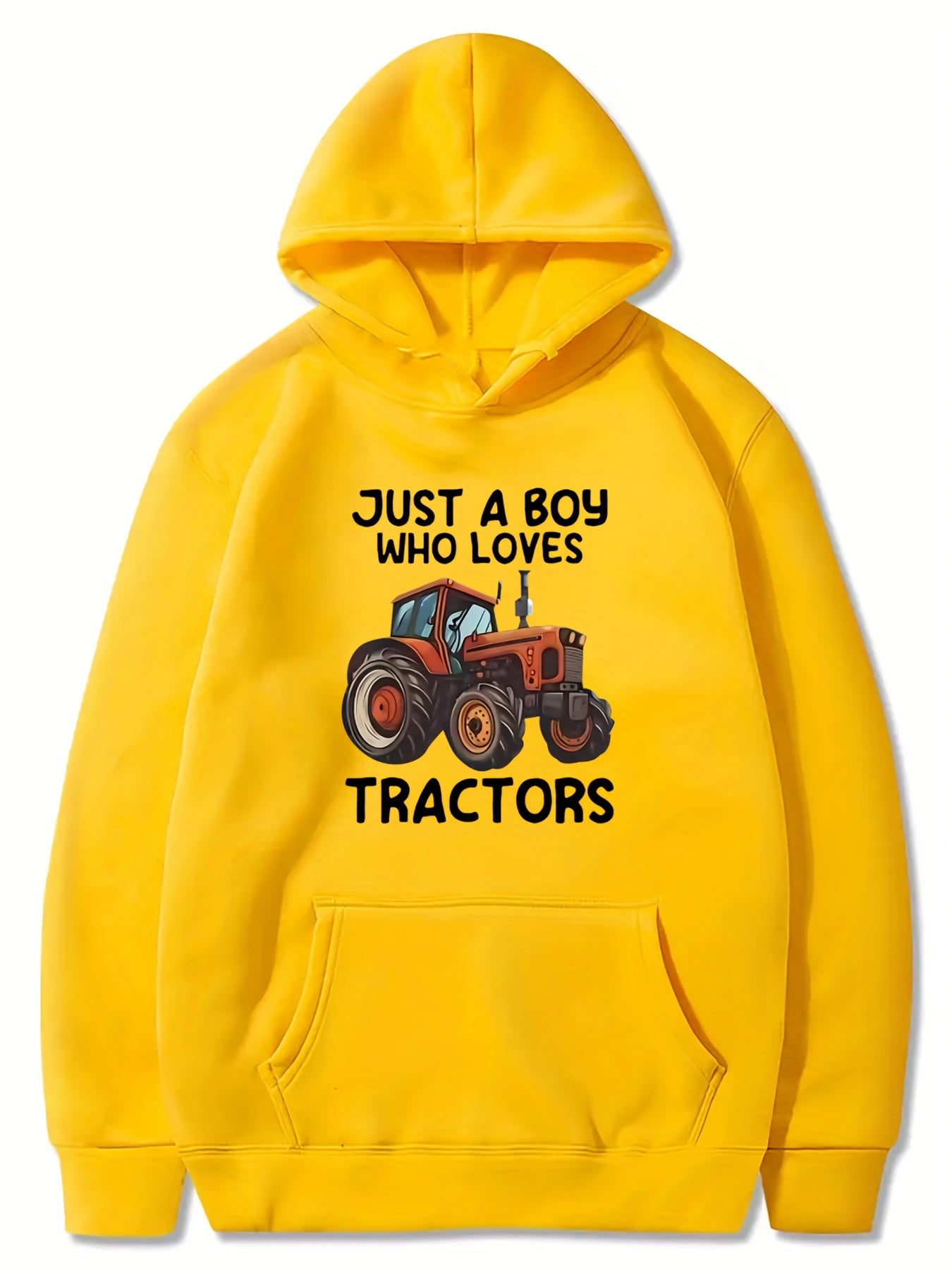 TRACTOR Letter Print Boys Hooded Sweatshirt
