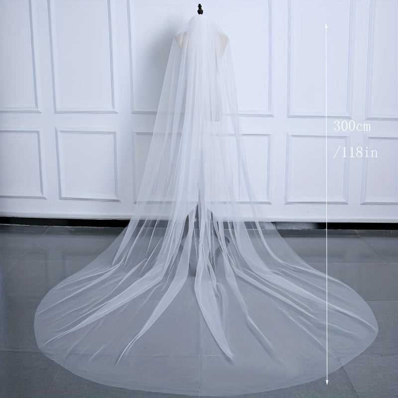 Bridal Wedding Veil Long Slip Veil Headdress Wedding Accessories