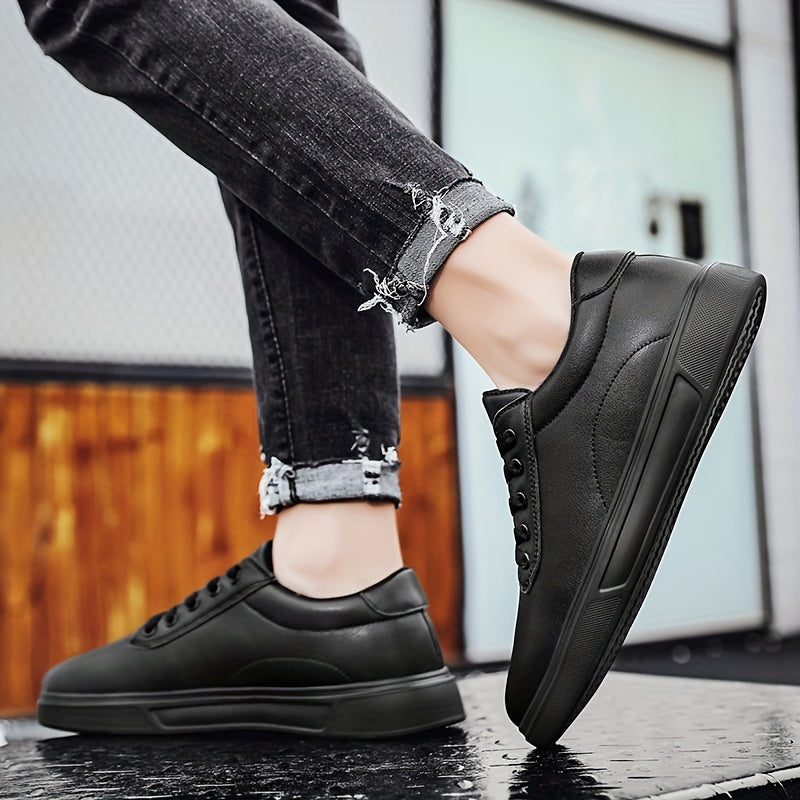 Men's Skate Shoes Easy Clean Good Grip Lace up Sneakers