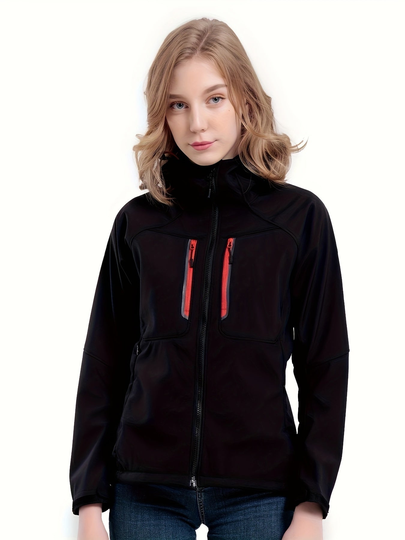 Women's Windproof Soft shell Down Jacket with Hood