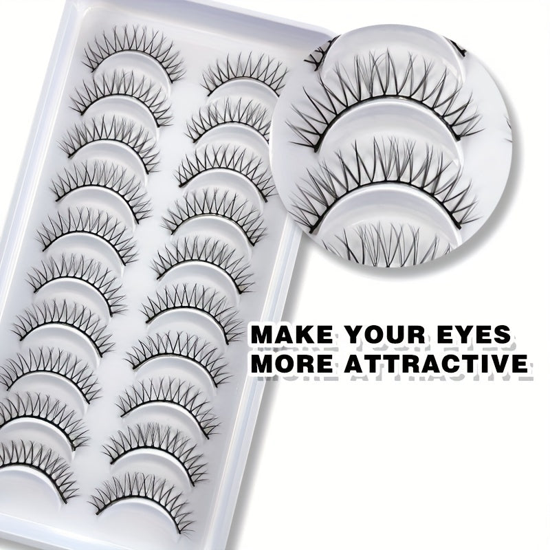 10 Pairs 3D False Eyelashes Faux Mink Lashes Reusable Makeup Tool